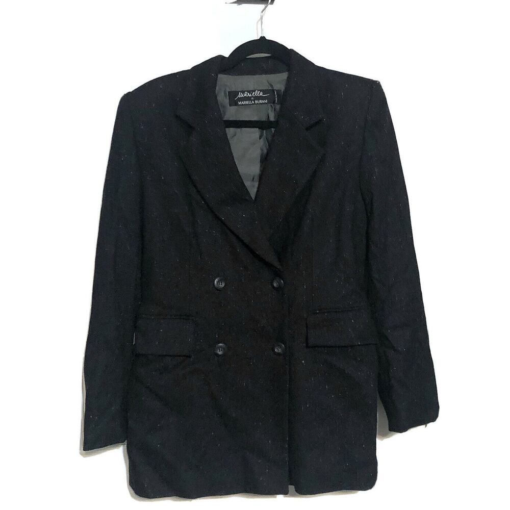 MARIELLA BURANI Gray Double Breasted Blazer Jacket Italian 42 US 6